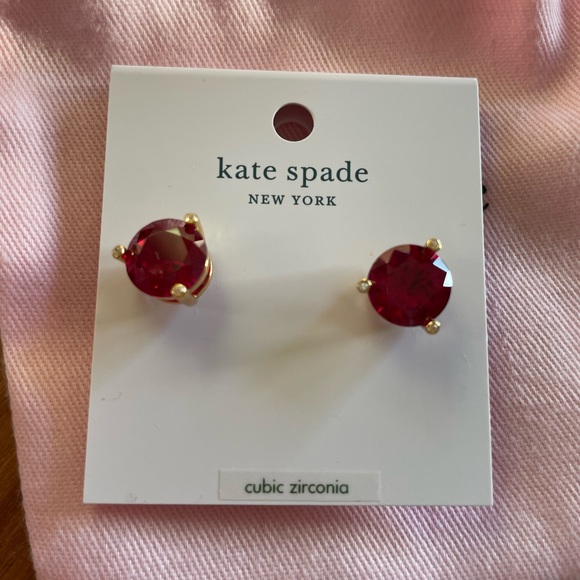 NEW Kate Spade Rise and Shine Red Cubic studs - Picture 5 of 6